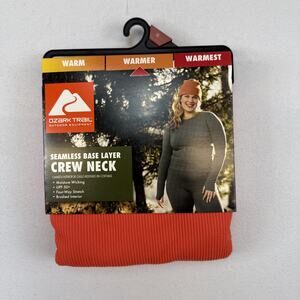 Ozark Trail Womens Warmer Thermal Seamless Crew Neck Base Layer Top Coral Size M